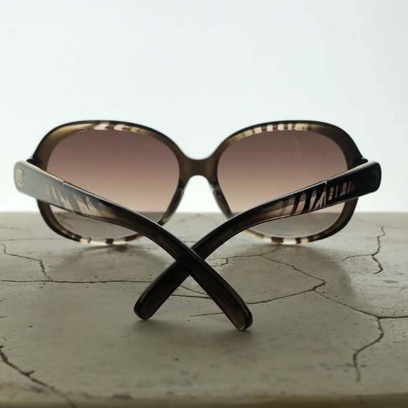 Oleg Cassini Round Tortoise Shell Frame Medium Arm Tan Tint - Picture 2 of 7